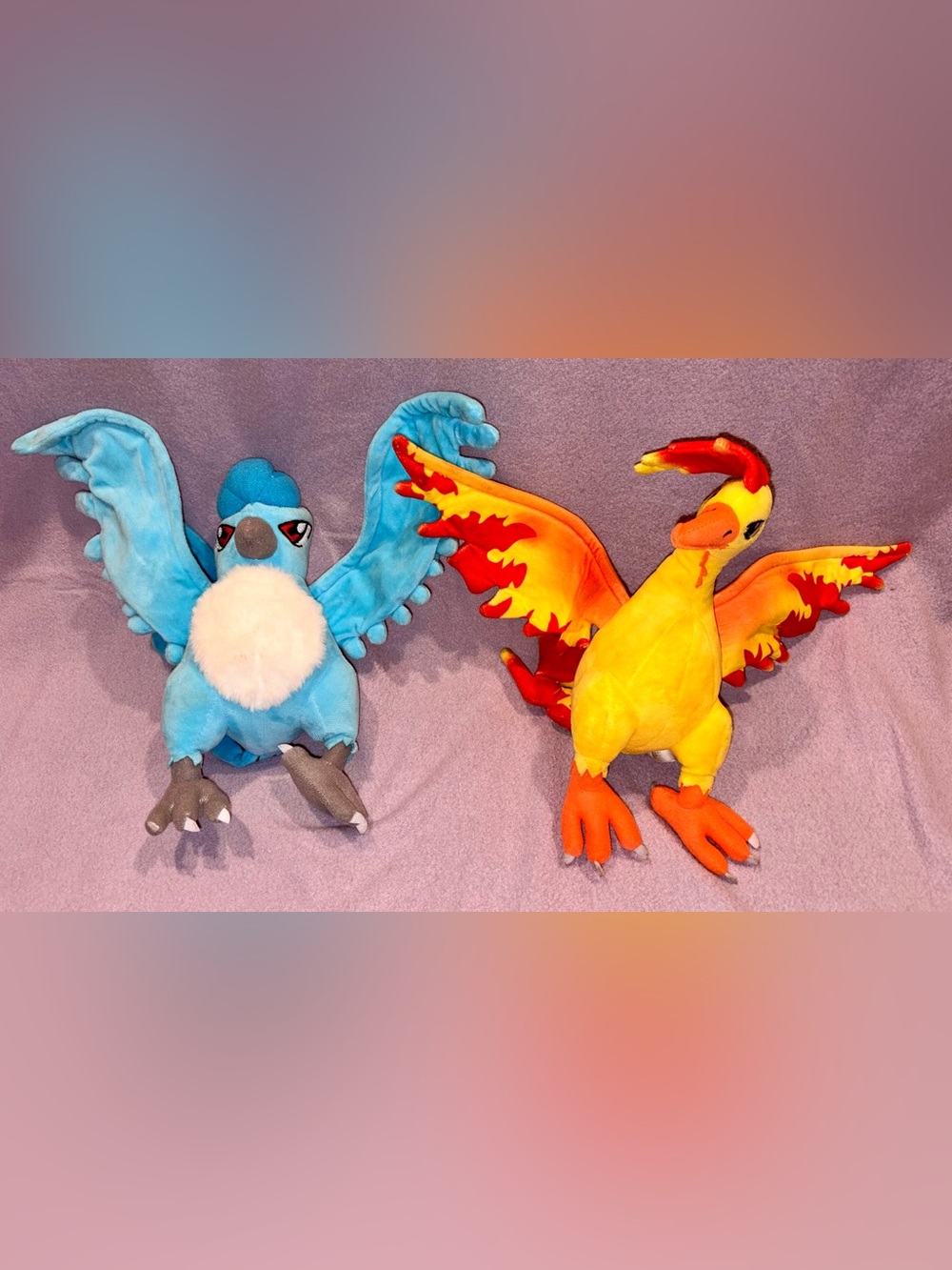 Pokémon Center 2018 "Pokémon Fit" Legendary Birds Plush Lot - Articuno & Moltres